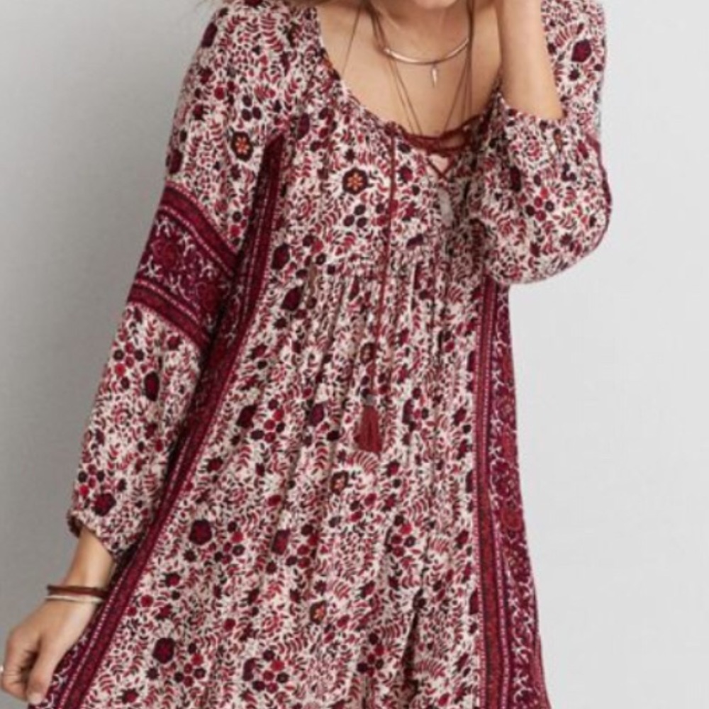 American Eagle quarter-sleeved boho dress